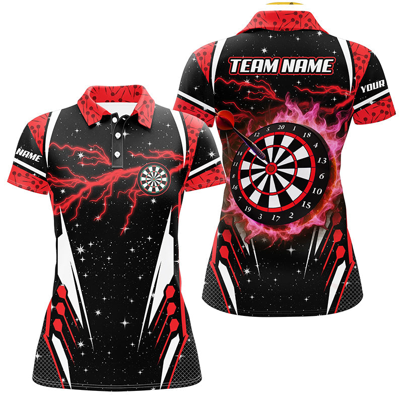 Individuelles Thunder Lightning Rote Dart Trikots für Herren, Team Liga Dart Shirts TDM1181