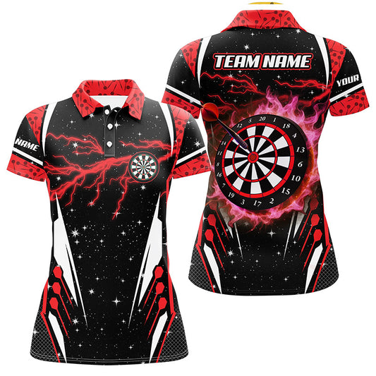 Individuelles Thunder Lightning Rote Dart Trikots für Herren, Team Liga Dart Shirts TDM1181