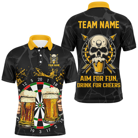Lustige Darts & Bier – Zielen zum Spaß, Trinken zum Jubel – Herren Dartshirts nach Wunsch TDM2657