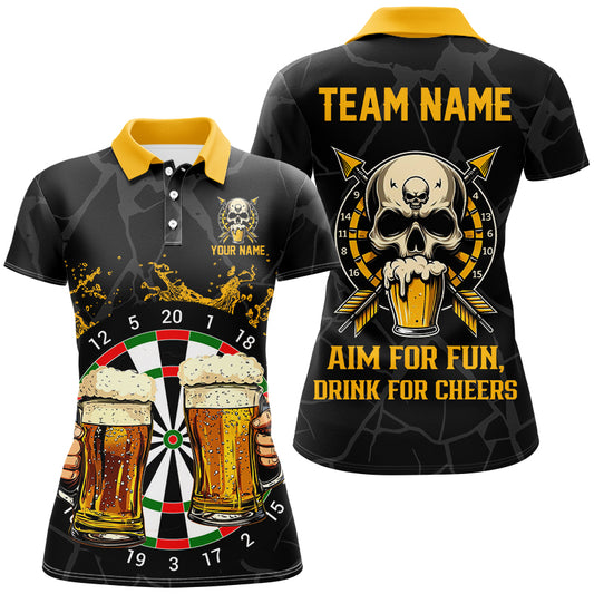 Lustige Darts & Bier – Zielen zum Spaß, Trinken zum Jubel – Damen Dartshirts nach Wunsch TDM2657
