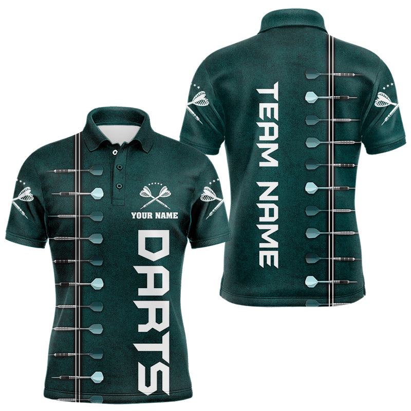 Individuelles dunkelgrünes Dart-Poloshirt für Herren, Dart-Teamtrikot TDM3131