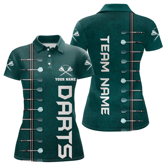 Individuelles Dunkelgrünes Dart Damen Poloshirt, Dart Team Trikot TDM3131