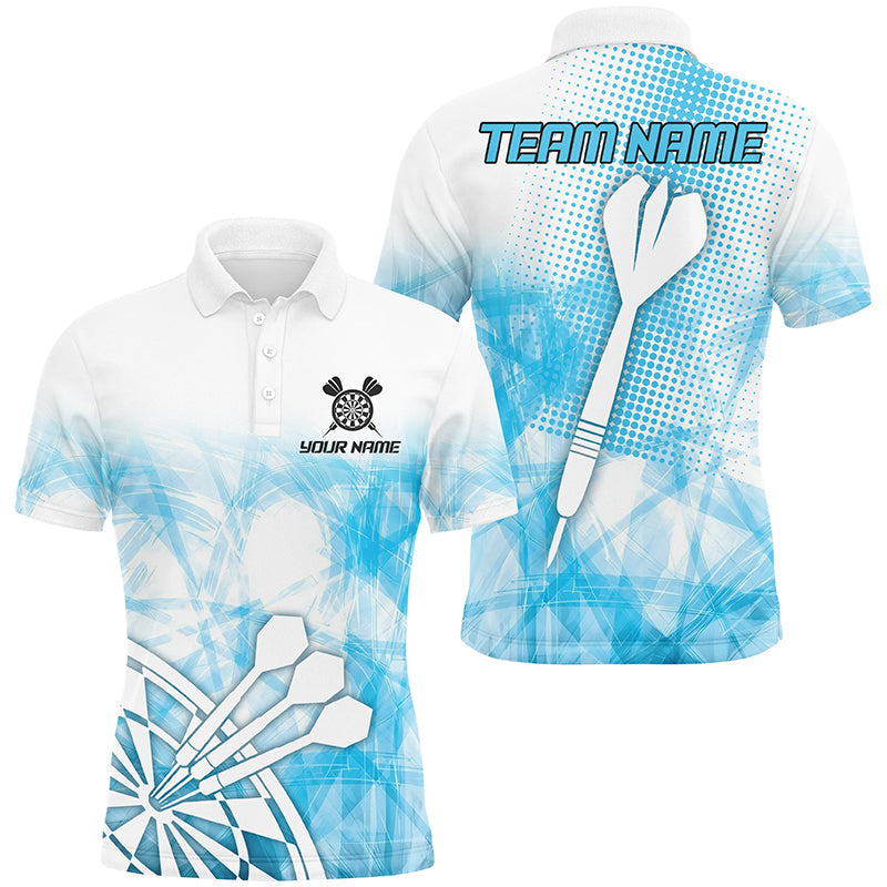 Individuelles Blaues Abstraktes Dart Poloshirt Für Herren, Dart-Team-Uniform TDM2455