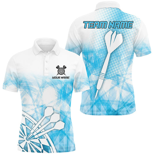 Individuelles Blaues Abstraktes Dart Poloshirt Für Herren, Dart-Team-Uniform TDM2455