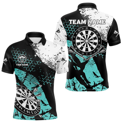 Pink Schwarz Grunge Darts Polo, 1/4 Reißverschluss Maßgeschneiderte Herren Dartshirts Darts Trikots TDM3541