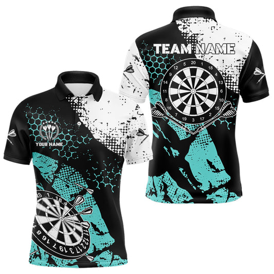 Pink Schwarz Grunge Darts Polo, 1/4 Reißverschluss Maßgeschneiderte Herren Dartshirts Darts Trikots TDM3541
