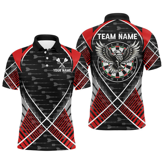 Individuelles Adler Pfeilmuster Herren Poloshirt, Rotes Dart Teamtrikot TDM2202
