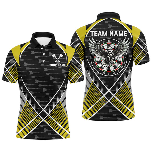 Individuelles Adler Pfeilmuster Herren Poloshirt, Gelbes Dart Teamtrikot TDM2203