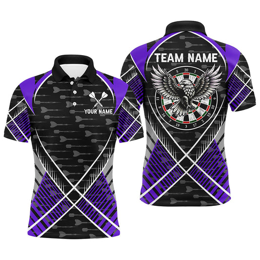 Individuelles Adler Pfeilmuster Herren Poloshirt, Lila Dart Teamtrikot TDM2205