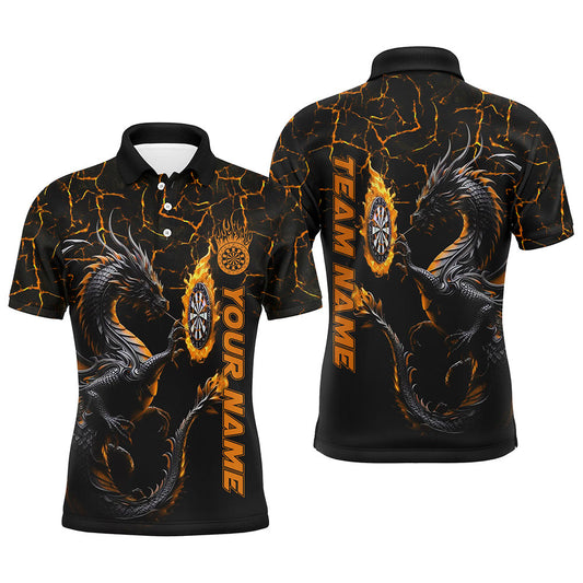 Individuelles Oranges Großes Drachen Herren Poloshirt, Dartbrett Dart Teamtrikot TDM2208