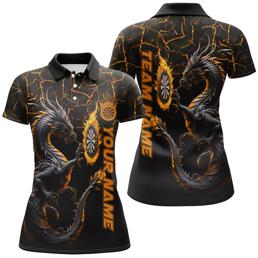 Individuelles Oranges Großes Drachen Herren Poloshirt, Dartbrett Dart Teamtrikot TDM2208