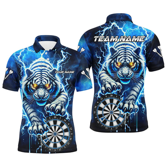 Personalisierter Donner Blitz Tiger Herren Dartshirts Maßgeschneiderte 3D Dartliga Trikots Uniform TDM2980