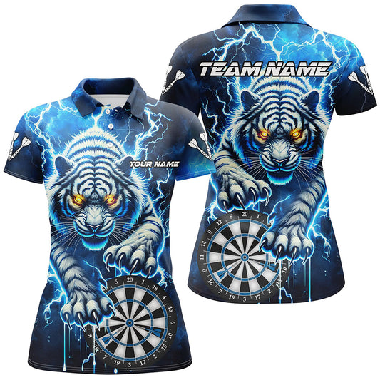 Donner Blitz Tiger Dartshirts für Damen, personalisierte 3D Dartliga-Trikots Uniform TDM2980
