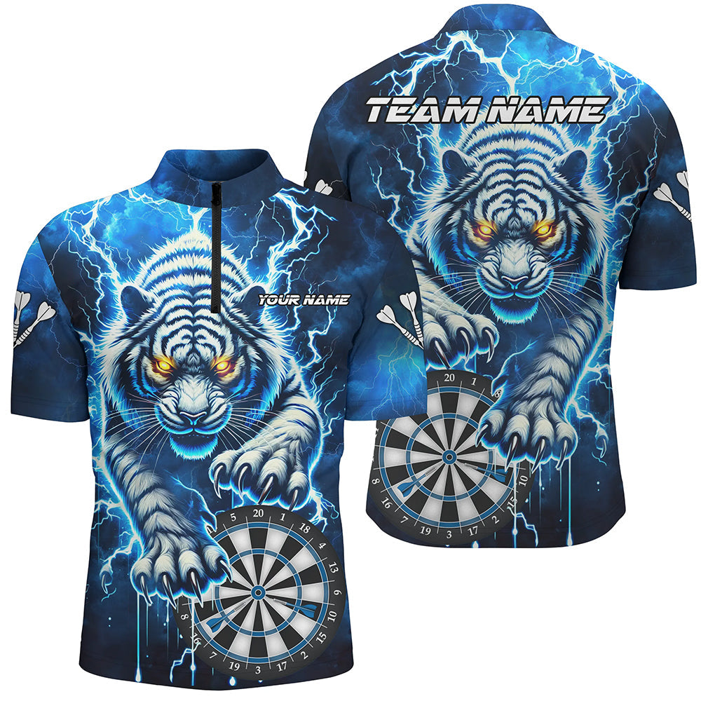 Personalisierter Donner Blitz Tiger Herren Dartshirts Maßgeschneiderte 3D Dartliga Trikots Uniform TDM2980