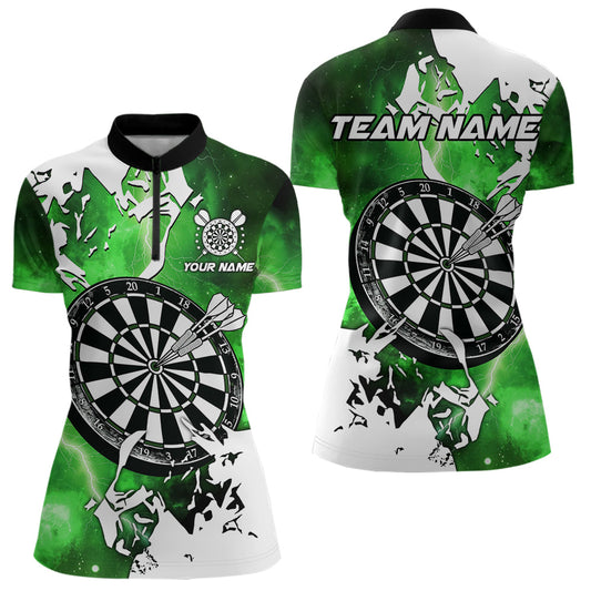 Blitz Grunge Dartbrett Individuelle Darts Shirts Damen, Darts Team Trikots Grün TDM3723