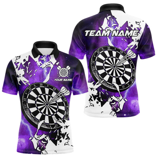 Blitz Grunge Dartbrett Individuelle Herren Darts Poloshirts, Lila Dart-Teamtrikots TDM3724