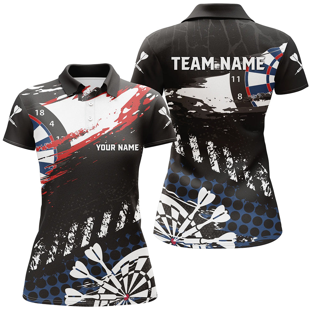 Individuelles Grunge Stil Dart Poloshirt Für Herren, Retro Dart Teamtrikot TDM1463