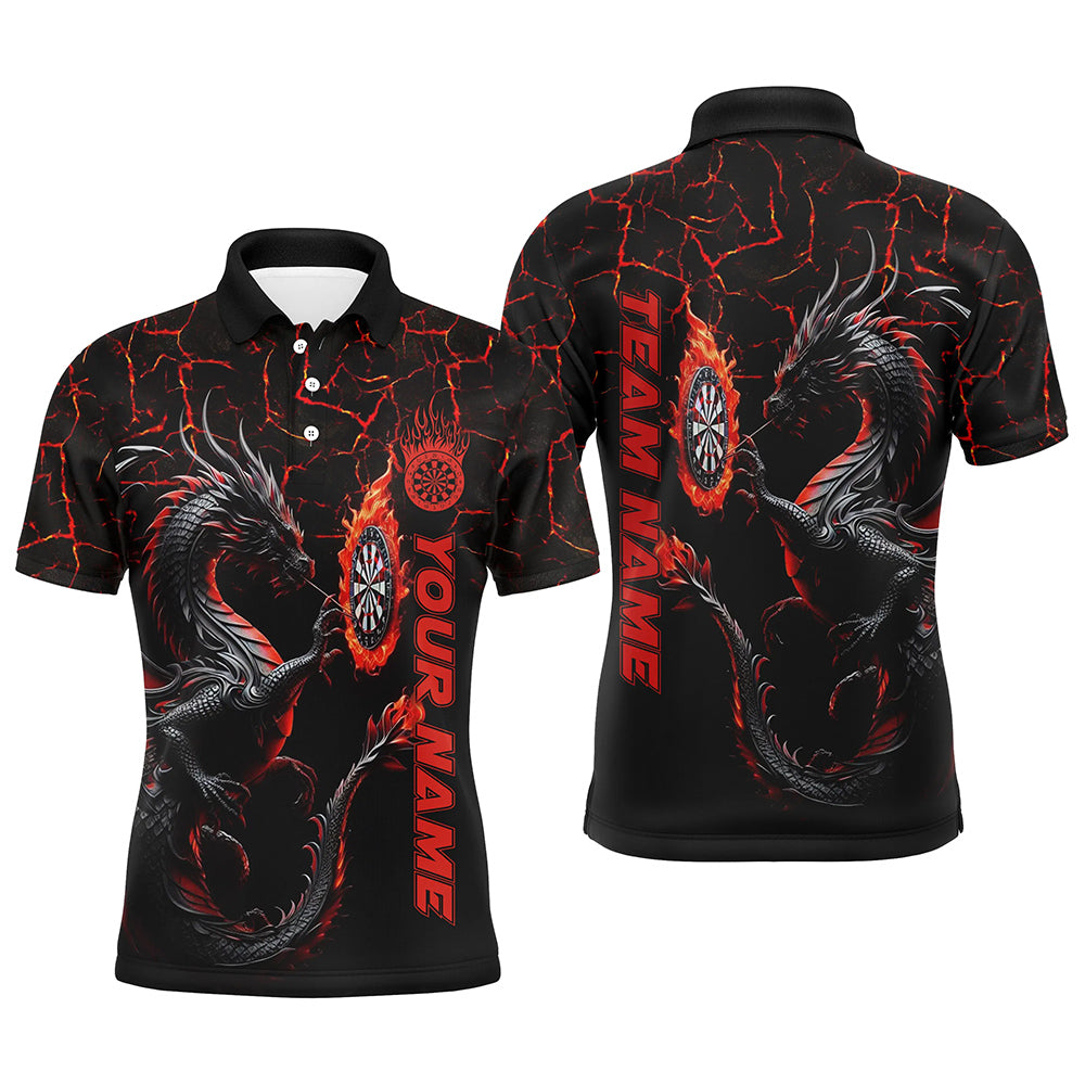 Personalisierter Roter Großer Drache 3D Gedruckte Herren Dartshirts Maßgeschneiderte Team Liga Darts Trikots TDM1841