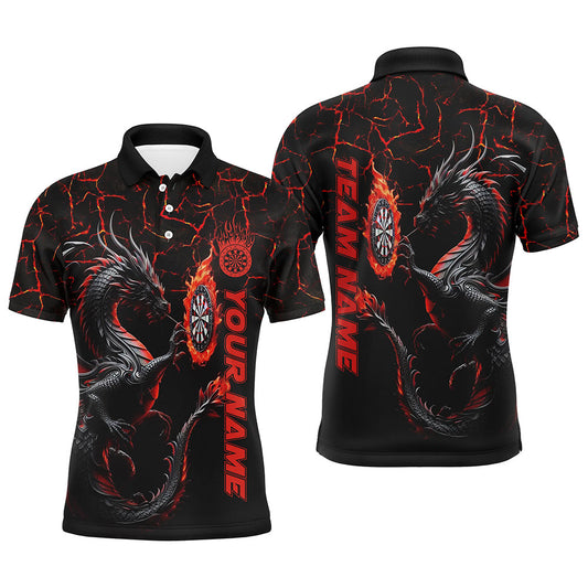 Personalisierter Roter Großer Drache 3D Gedruckte Herren Dartshirts Maßgeschneiderte Team Liga Darts Trikots TDM1841