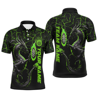 Personalisierter Grüner Großer Drache 3D Gedruckte Herren Dartshirts Maßgeschneiderte Team Liga Darts Trikots TDM1842