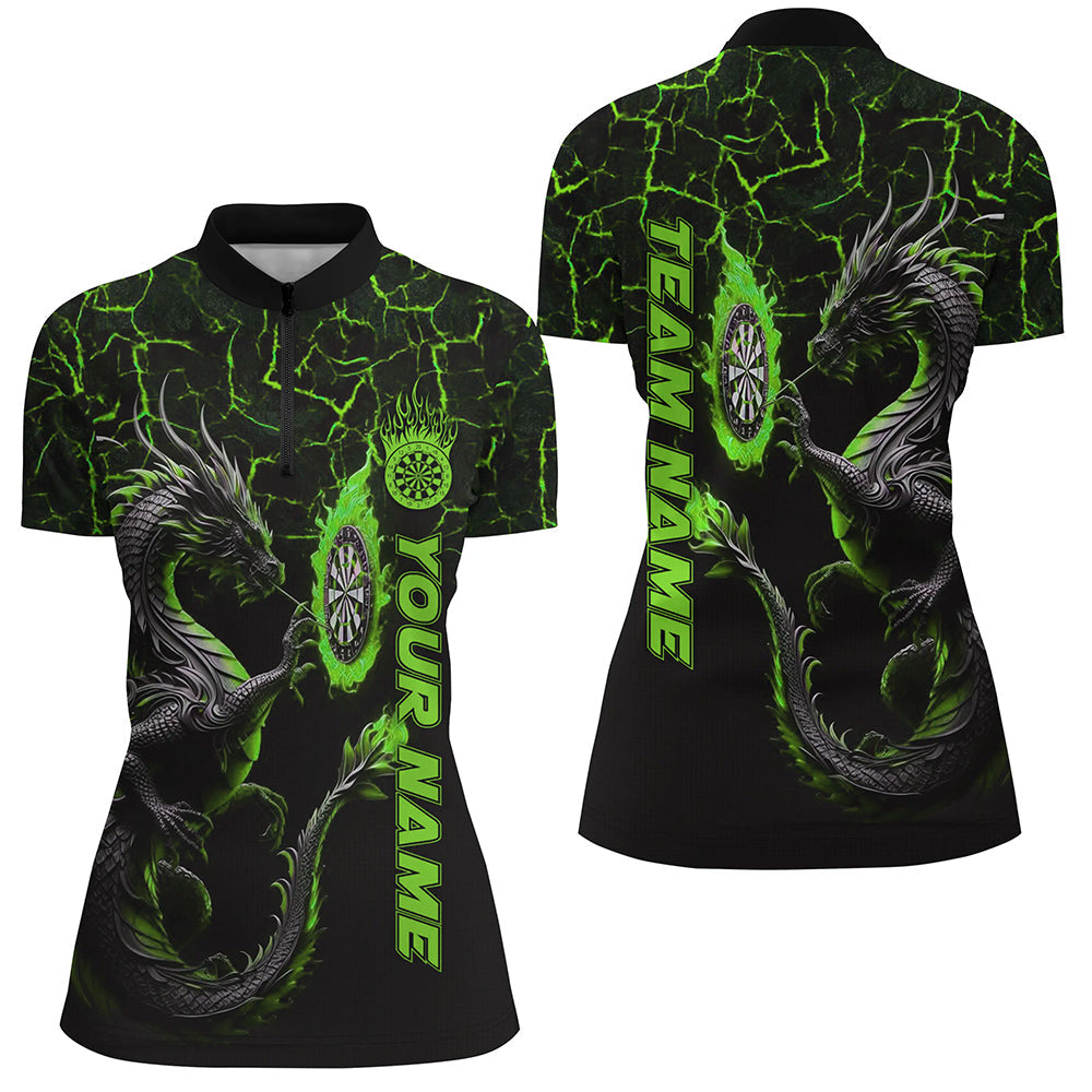 Grüner Großer Drache 3D Druck Damen-Shirt, personalisiertes Liga-Teamtrikot TDM1842