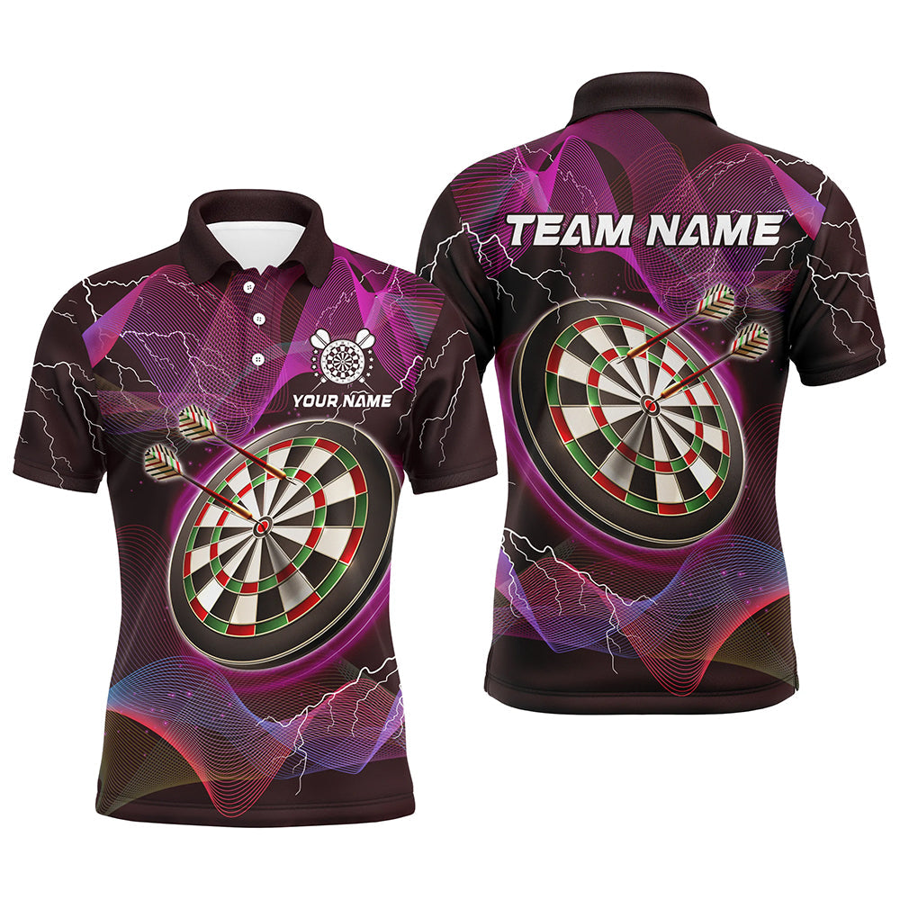 Individuelles Pinkes Dartbrett Herren Poloshirt, Darttrikot Für Teamspieler TDM2049