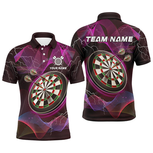 Individuelles Pinkes Dartbrett Herren Poloshirt, Darttrikot Für Teamspieler TDM2049