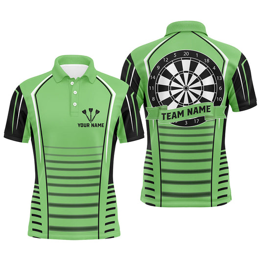 Individuelles Dartbrett Schwarz Grün Herren Poloshirt, Beste Dart Team Trikots TDM1269