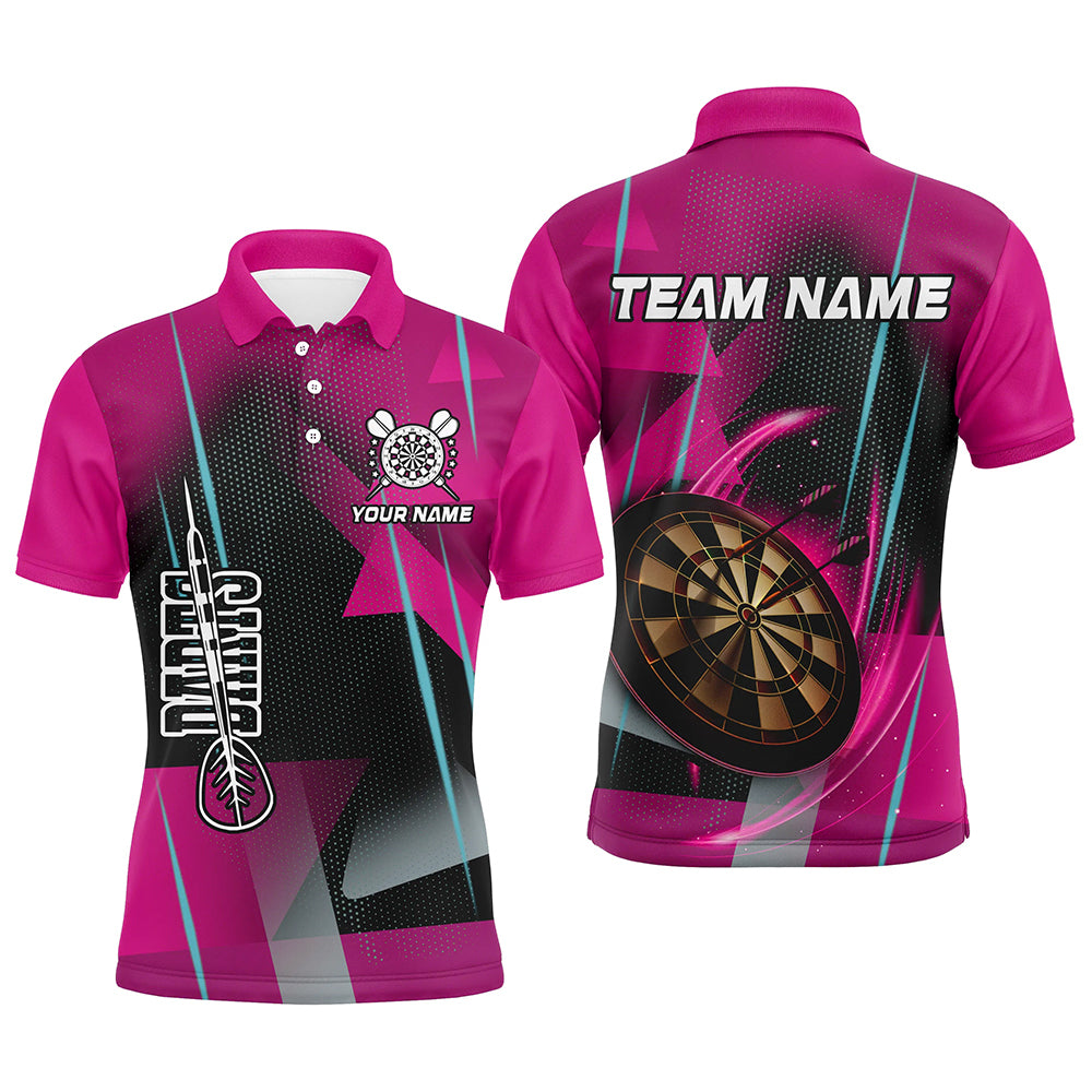Individuelles Dart Poloshirt Für Herren, Pinkes Dart-Teamtrikot TDM2266