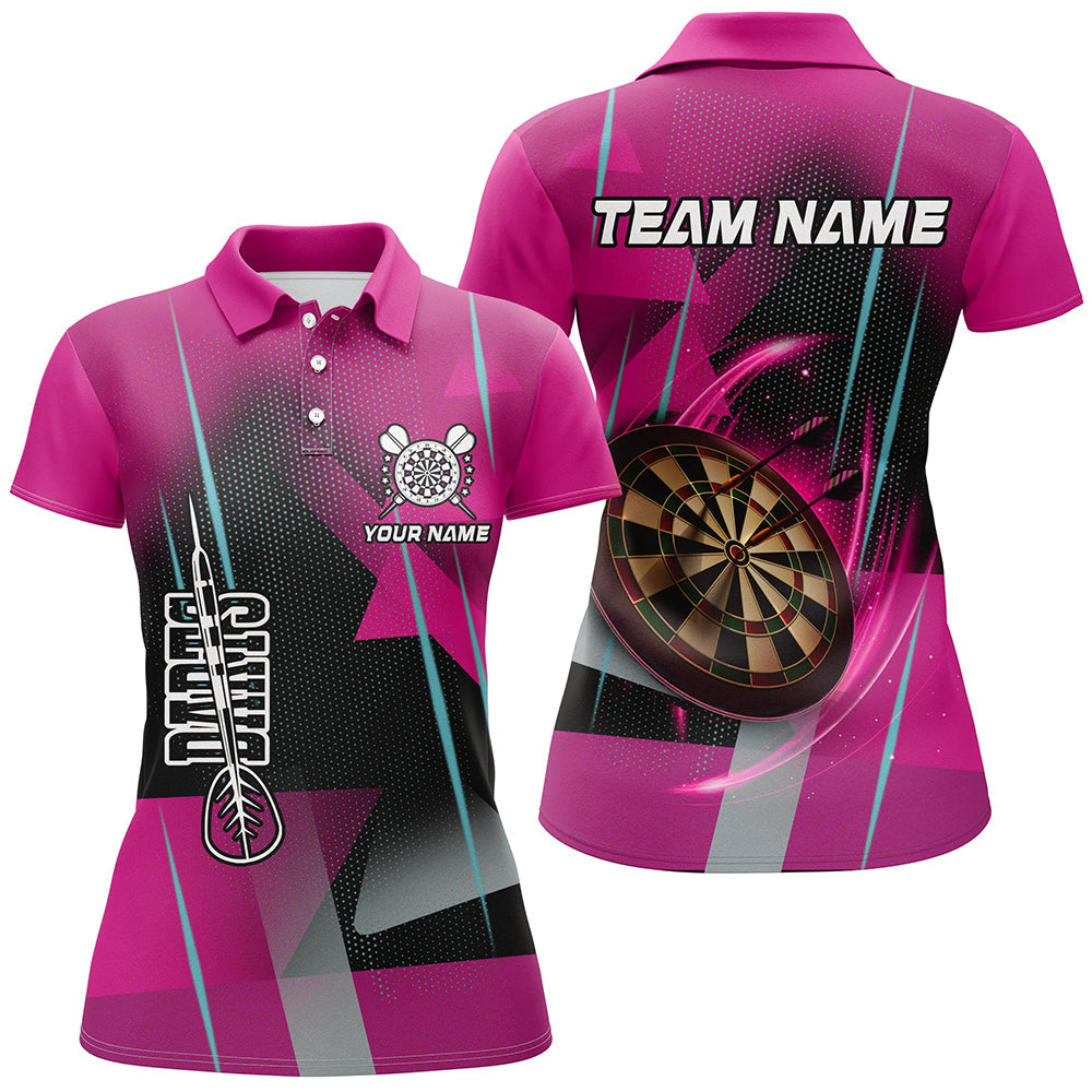 Individuelles Dart Poloshirt Für Herren, Pinkes Dart-Teamtrikot TDM2266
