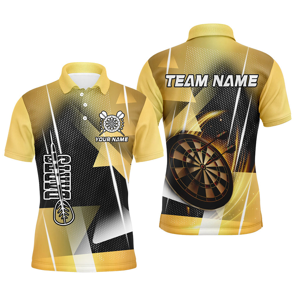Individuelles Dart Poloshirt Für Herren, Gelbes Dart-Teamtrikot TDM2267