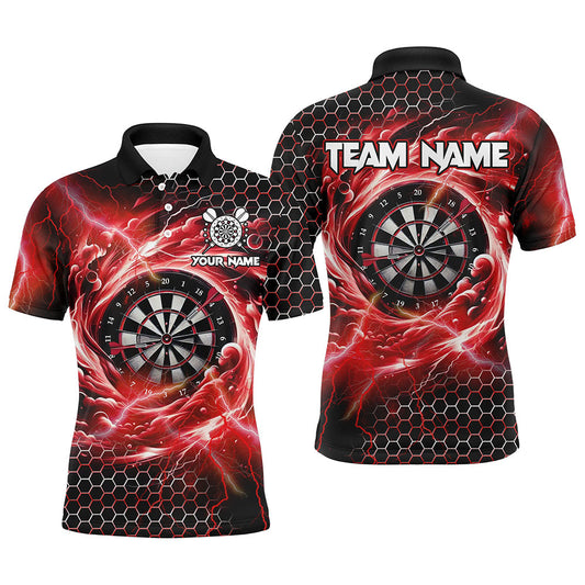 Individuelles Lustiges Dartbrett Sturm Donner Dart Poloshirt Für Herren, Rotes Team-Darttrikot TDM2549