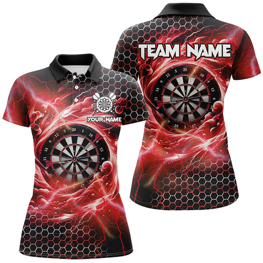 Individuelles Lustiges Dartbrett Sturm Donner Dart Poloshirt Für Herren, Rotes Team-Darttrikot TDM2549