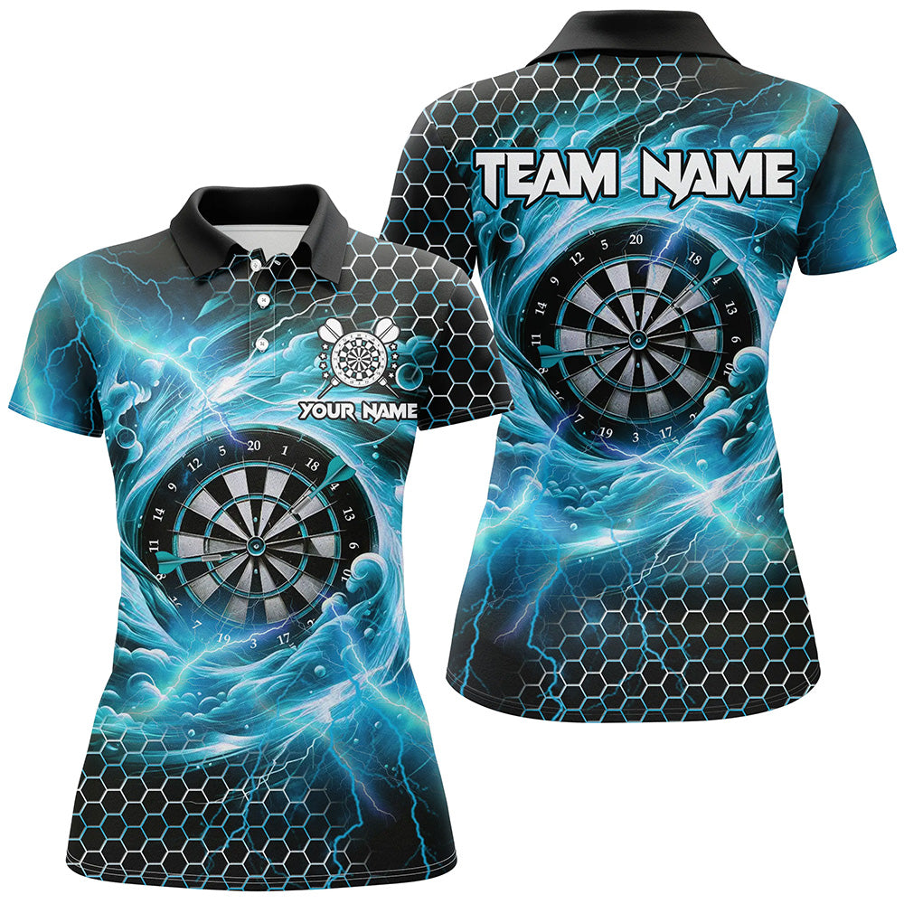 Individuelles Lustiges Dartbrett Sturm Donner Dart Poloshirt Für Herren, Blaues Team-Darttrikot TDM2550
