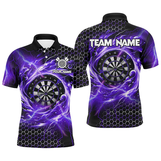 Individuelles Lustiges Dartbrett Sturm Donner Dart Poloshirt Für Herren, Lila Team-Darttrikot TDM2551