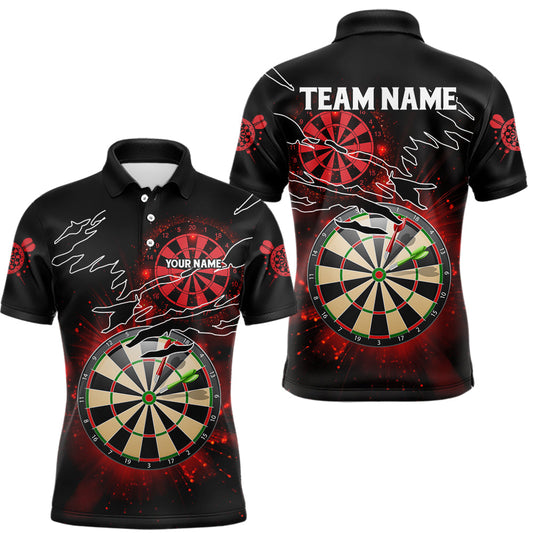 Individuelles auffälliges rot leuchtendes Licht-Dart-Poloshirt für Herren, Darttrikot Liga TDM3479