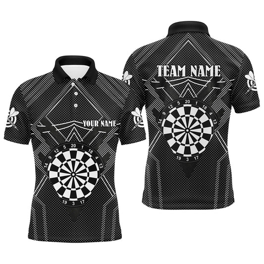 Individuelles Schwarzes Darttrikot Dart Poloshirt Für Herren, Dartbrett Dart Team Shirt TDM1503