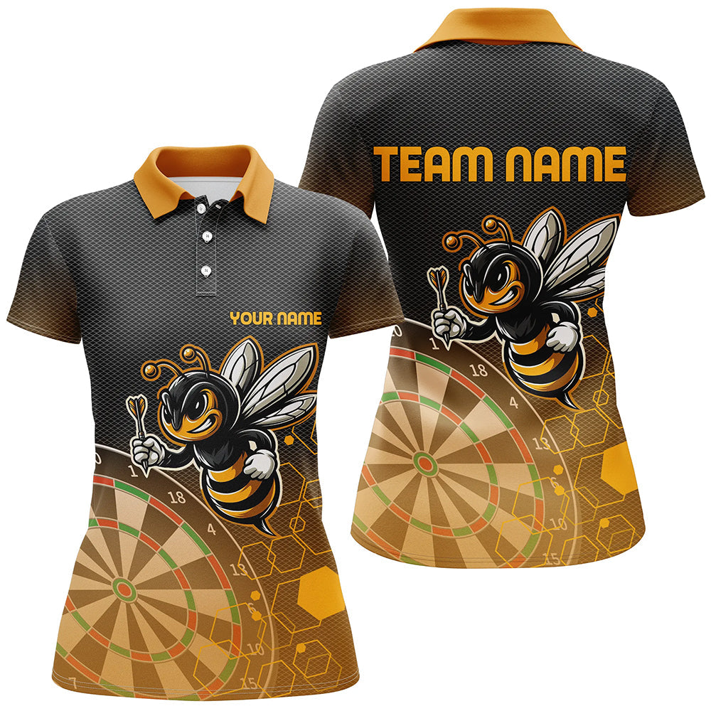 Individuelles Dartboard Lustiger Biene Dart Poloshirt für Herren, Einzigartige Dart Kleidung TDM1666