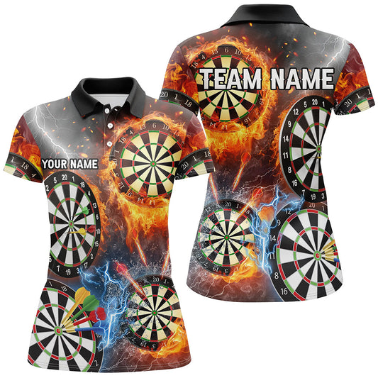 Individuelles Feuerflammen Blitz Herren Poloshirt, Darttrikot Geschenk Für Dartliebhaber TDM2560