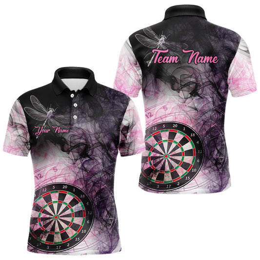 Rosa & Schwarzer Rauch Dartshirts für Herren – 3D Polo & Zip Teamtrikots nach Wunsch TDM3622