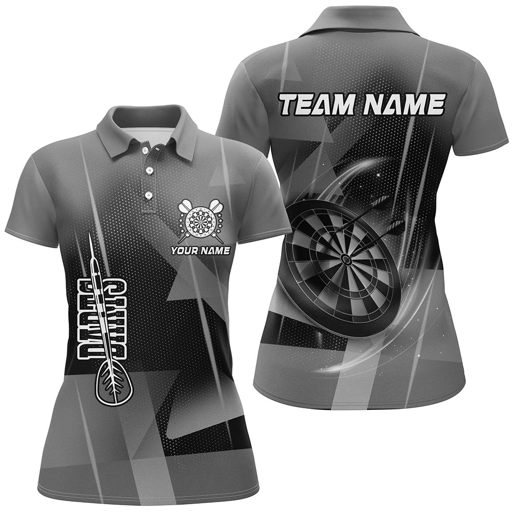 Individuelles Graues Dart-Herren Poloshirt, Darttrikot Team-Uniform Outfit TDM2575