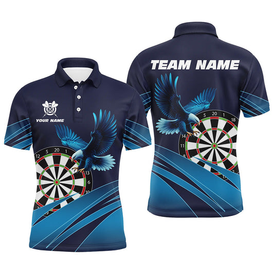 Individuelles Dartbrett Adler Blaues Dart Poloshirt Für Herren, Dart Team Shirt TDM1518