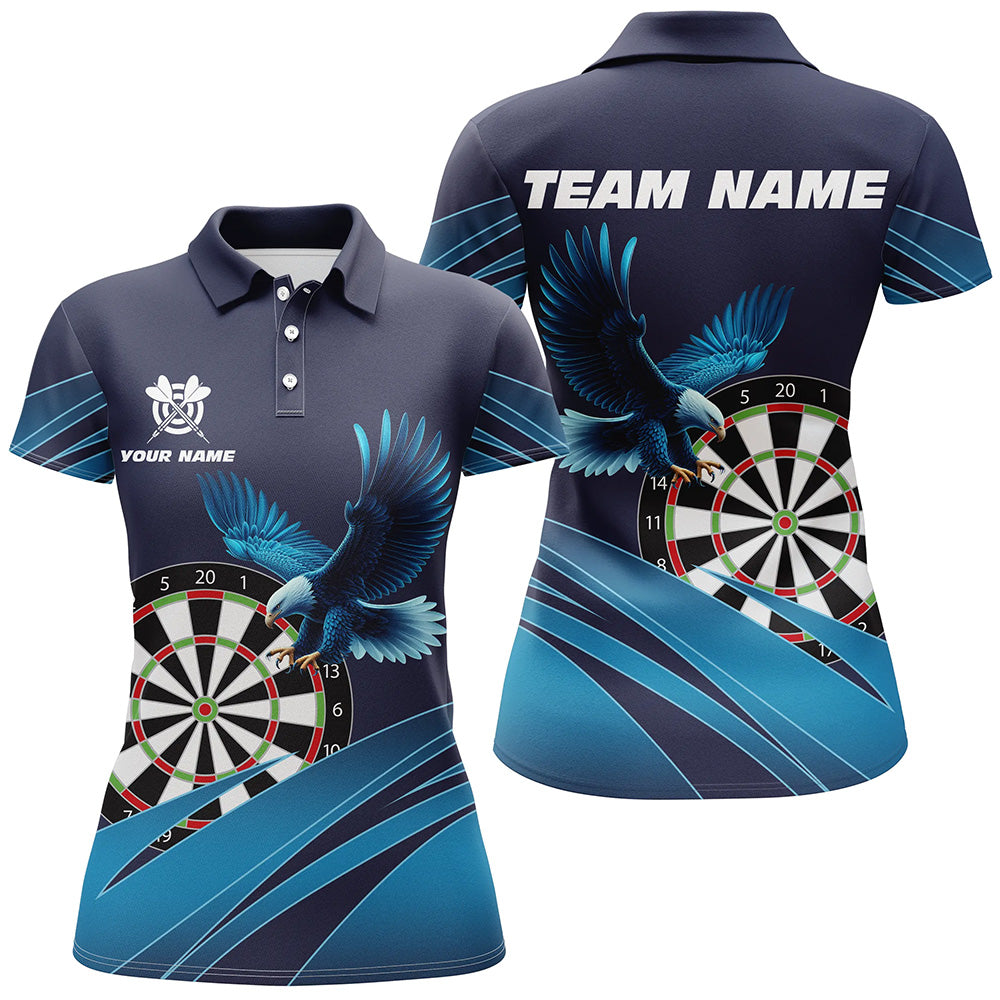 Individuelles Dartbrett Adler Blaues Dart Poloshirt Für Herren, Dart Team Shirt TDM1518