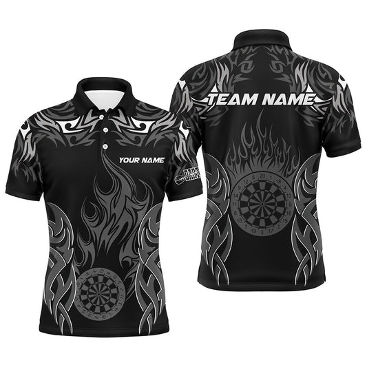 Personalisierte Darts Turniertrikot Für Herren, Dartboard Feuer Flamme Darts Teamshirts | Weiß TDM2334