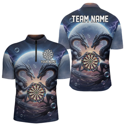 Personalisiertes Dragon Darts Shirt Für Herren – Custom Liga-Teamtrikot Polo & 1/4 Zip TDM4876