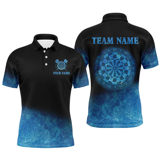 Meeresblaues Farbverlauf-Dart-Poloshirt für Herren, individuelles Darttrikot TDM3327