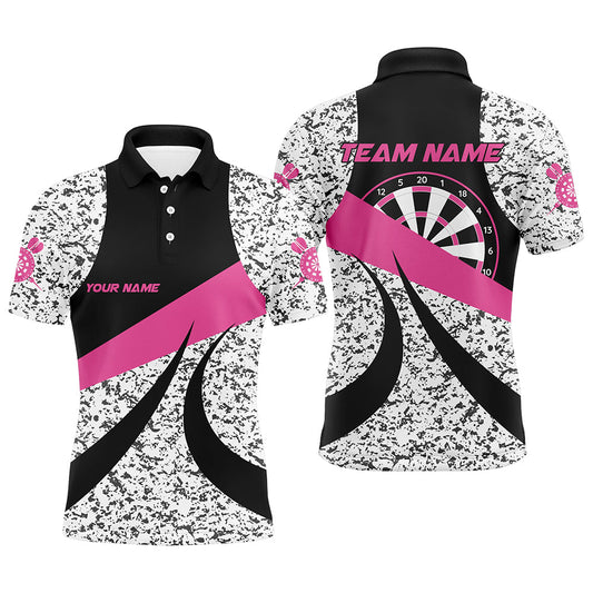 Individuelles Grunge Pink Dart Poloshirt für Herren, Einzigartiges Dart Team Trikot TDM1723