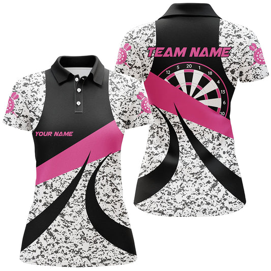 Individuelles Grunge Pink Dart Poloshirt für Herren, Einzigartiges Dart Team Trikot TDM1723