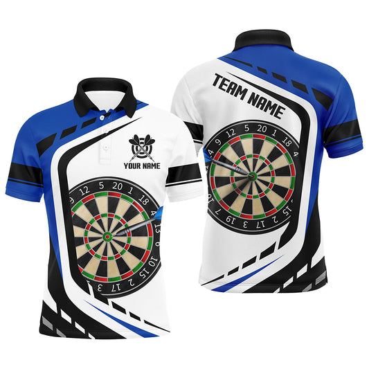 Individuelles Dartbrett Blau Darttrikot Herren Poloshirt, Dart Uniform Für Team Spieler TDM1364