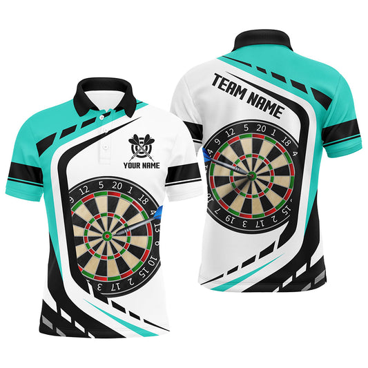 Individuelles Dartbrett Türkis Darttrikot Herren Poloshirt, Dart Uniform Für Spieler TDM1365